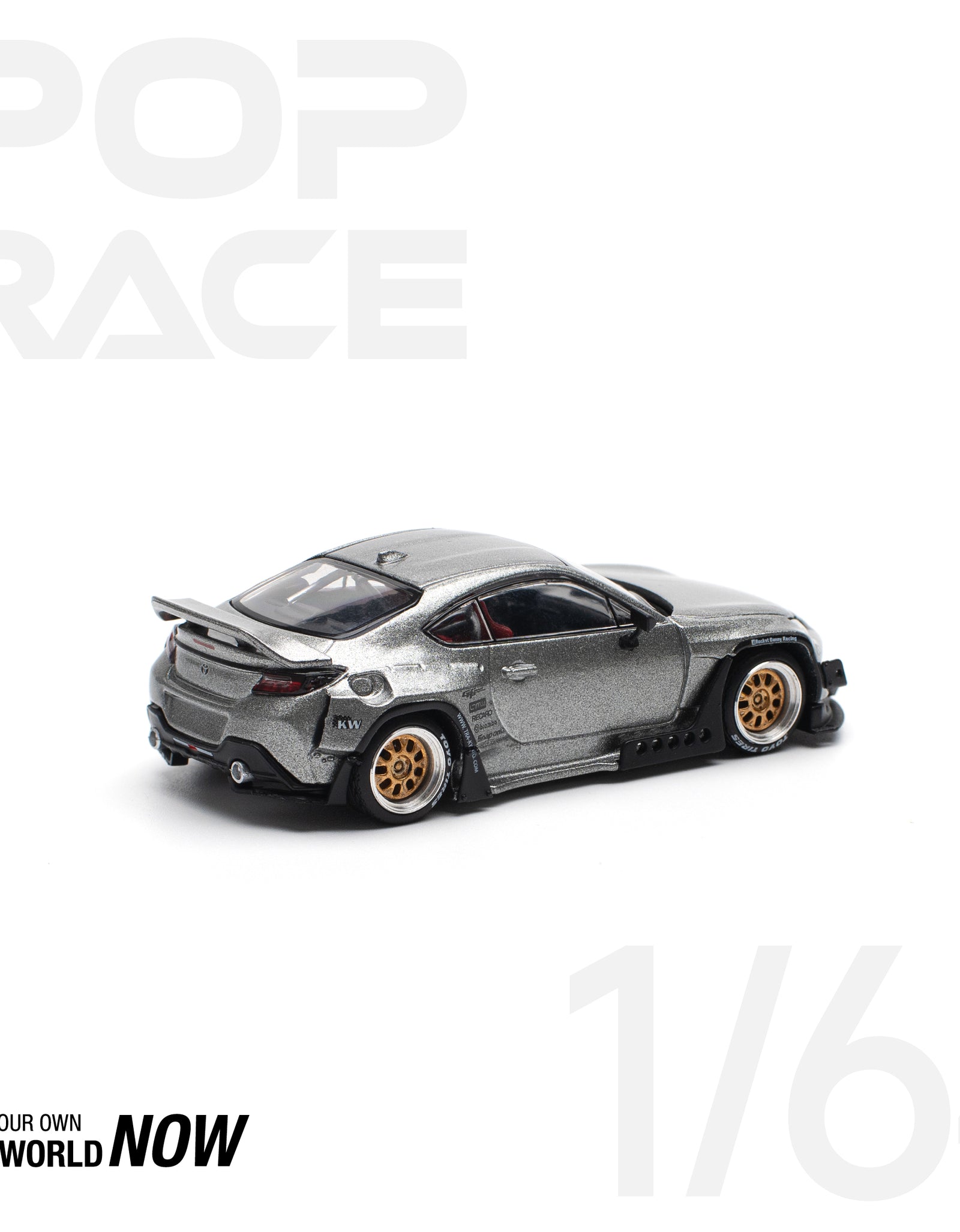 POPRACE 1/64 PANDEM GR86 - SILVER (NEW TOOLING) Model Car