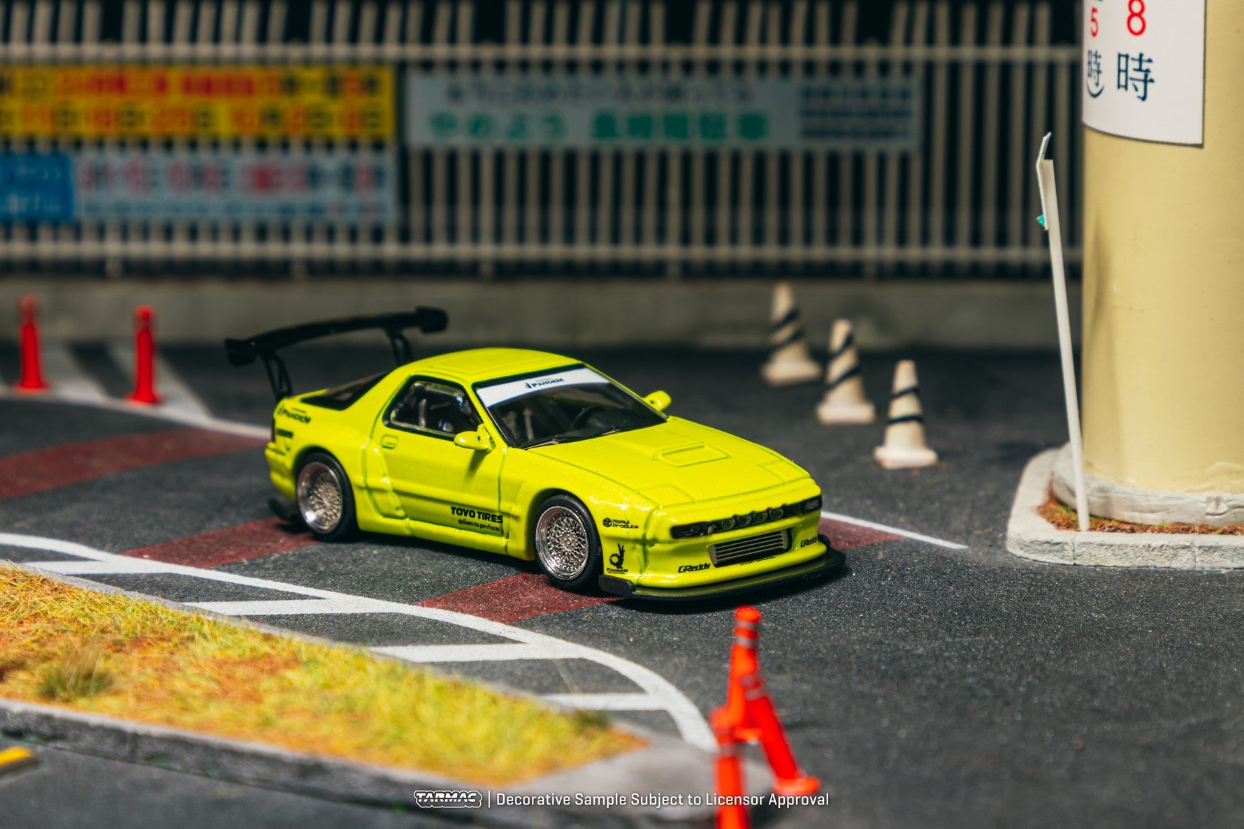 (Pre-order) Tarmac Works 1/64 Pandem Mazda RX-7 FC3S Yellow Diecast Model Car