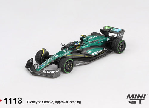 Load image into Gallery viewer, MINI GT #1113 Aston Martin AMR24 #14 Fernando Alonso 2024 F1 2024 GP
