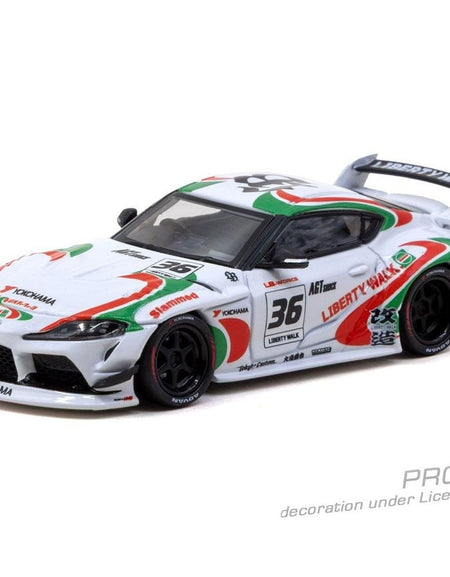 (Pre-order) Tarmac Works 1/64  LB-WORKS TOYOTA SUPRA (A90) White Diecast Car