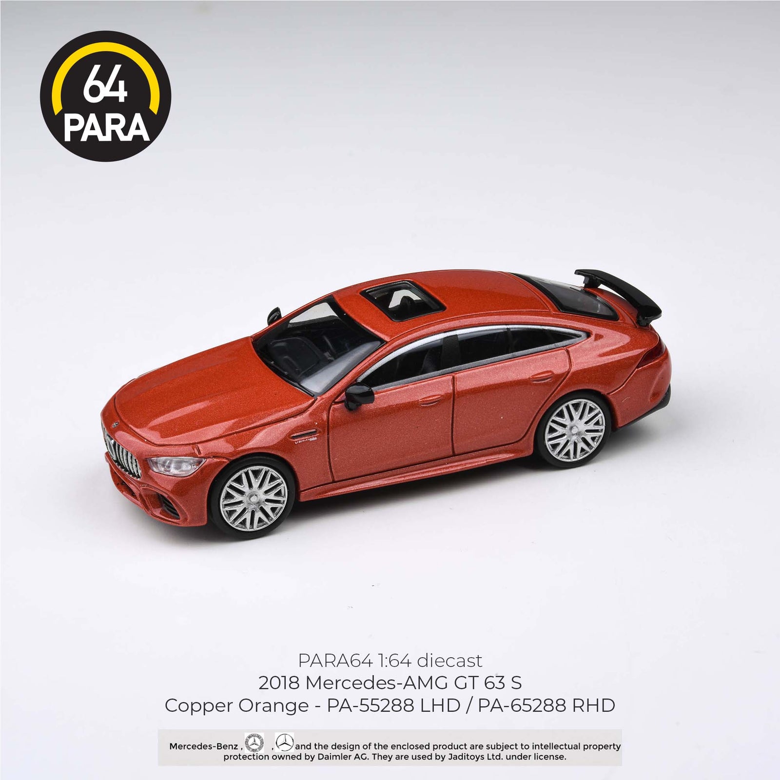 PARA64 1/64 2018 Mercedes-AMG GT 63 S - Copper Orange (RHD) Model Car