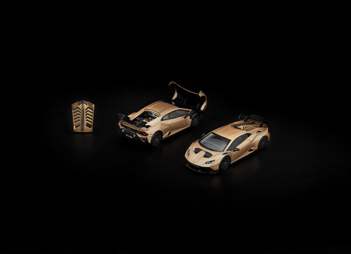 Load image into Gallery viewer, (Pre-order) POPRACE 1/64 LAMBORGHINI HURACAN STO MATTE GOLD #PR640413 Model Car
