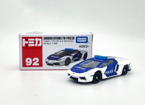 Load image into Gallery viewer, Takara Tomy Tomica Diecast 1/68 No.92 Lamborghini Aventador LP700-4 Police Car
