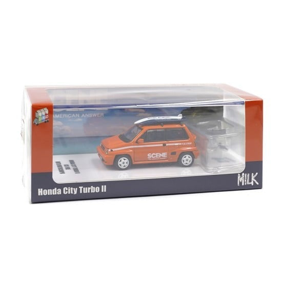 INNO64 1/64 Honda City Turbo II ICE FIRE ORANGE Diecast Scale Model Car