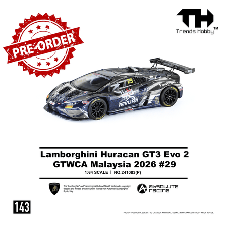 (Pre-order) Trends Hobby Lamborghini Huracan GT3 EVO2 GTWCA Malaysia 2026 #29