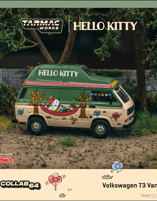 Load image into Gallery viewer, Tarmac Works 1/64 Volkswagen T3 Van Hello Kitty Camping Model Car
