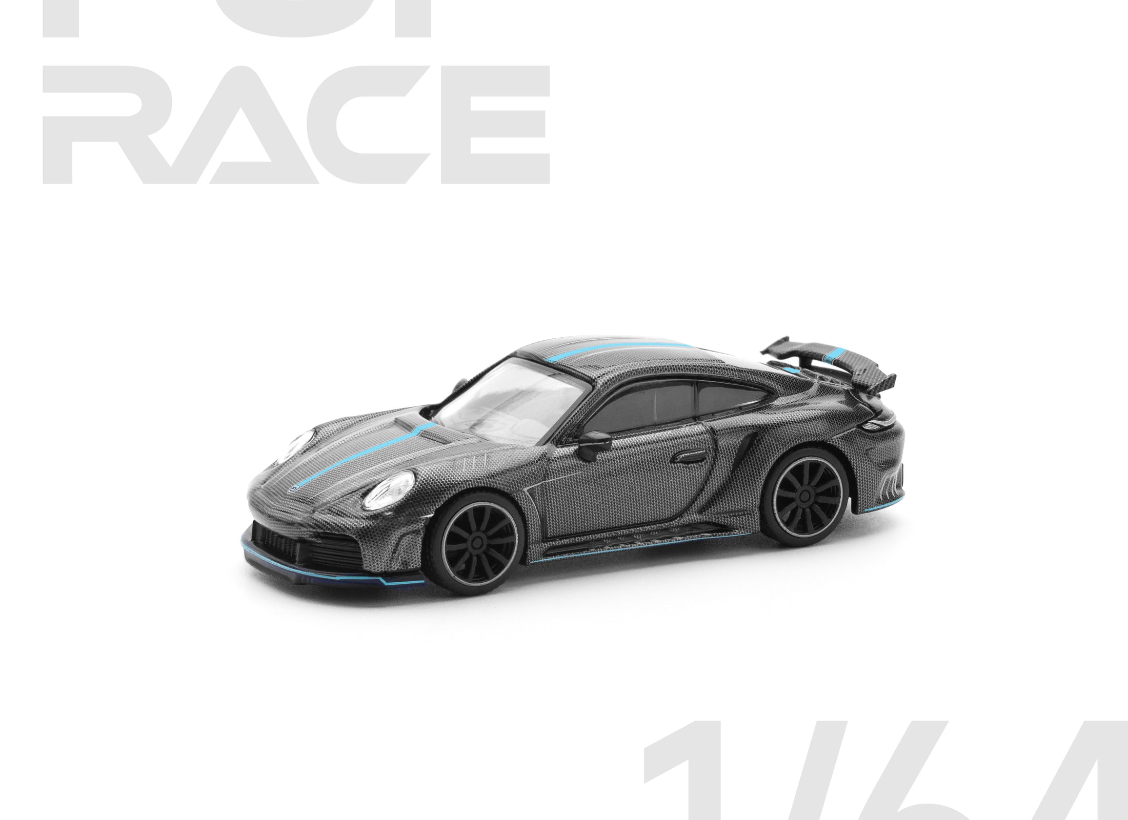POPRACE 1/64 992 STINGER GTR CARBON EDITION (BLUE LINE) model car