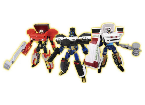 Load image into Gallery viewer, Takara Tomy Tomica Heroes Joblabor Police Fire &amp; EMS DX Entry Set
