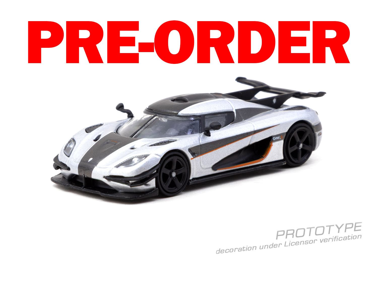 (Pre-order) Tarmac Works 1/64 Koenigsegg One:1 Silver Diecast Model Car