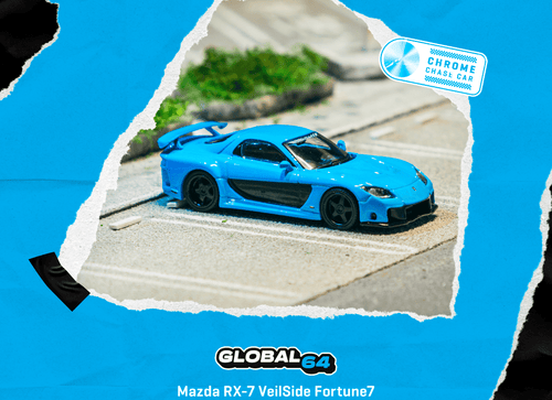 Load image into Gallery viewer, (Pre-order) Tarmac Works 1/64 Mazda RX-7 VeilSide Fortune7 Blue Model Car
