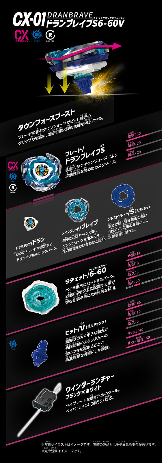 (Pre-order / Shipping Date: end of Jul 2026) Takara Tomy Beyblade X CX-01 Starter DranBrave S6-60V