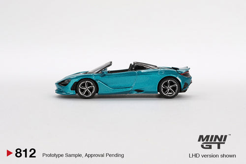 Load image into Gallery viewer, Mini GT #812 1/64 McLaren 750S Spider Belize Blue RHD Model Car

