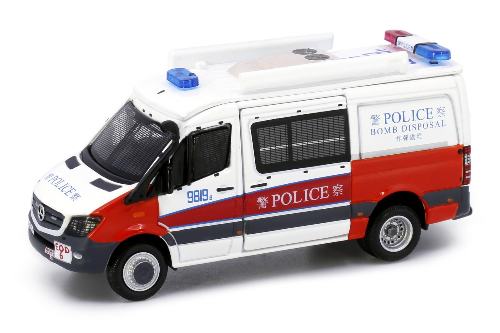 Tiny City 132 Die-cast Model Car - MERCEDES-BENZ Sprinter FL EOD (Red White)
