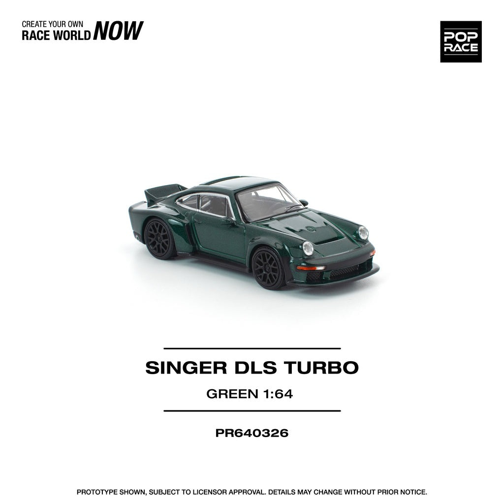 (Pre-order) POPRACE 1/64 SINGER DLS TURBO (ROAD) GREEN Diecast Model Car