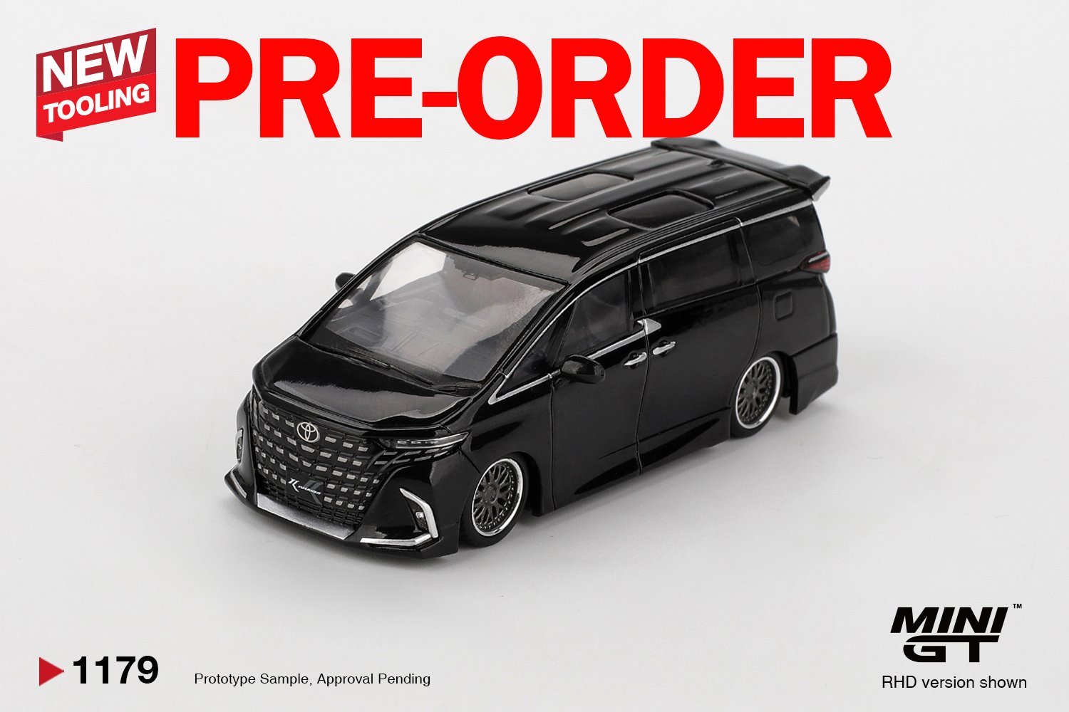(Pre-order) MINI GT #1179 Toyota Alphard 40 KUHL Black LHD Diecast Model Car