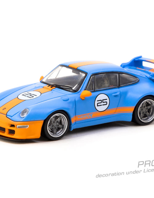 Load image into Gallery viewer, Tarmac Works 1/64 993 Remastered By Gunther Werks Blue / Orange Car
