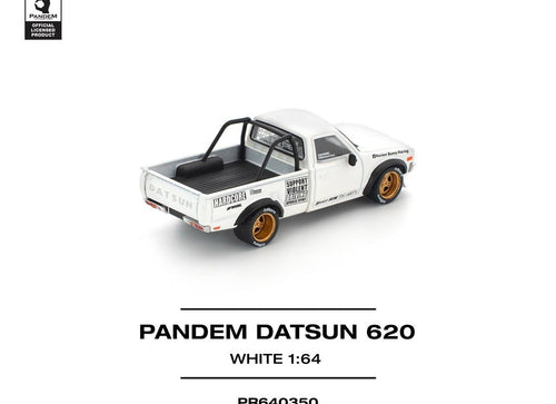Load image into Gallery viewer, POPRACE 1/64 PANDEM DATSUN 620 WHITE Diecast Model Car
