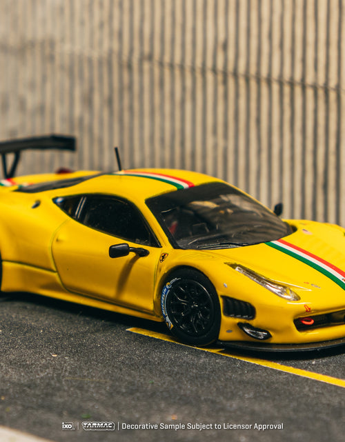 Load image into Gallery viewer, Tarmac Works 1/64 Ferrari 458 Italia GT3 Yellow Diecast Model Car
