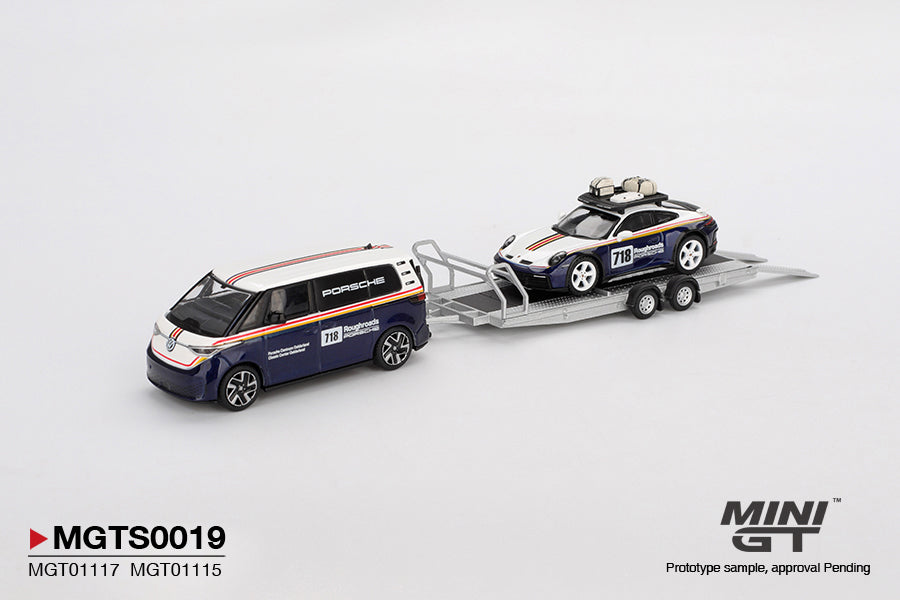 (Pre-order) MINI GT Porsche 911 Dakar #718 / Volkswagen ID. Buzz Porsche Centrum