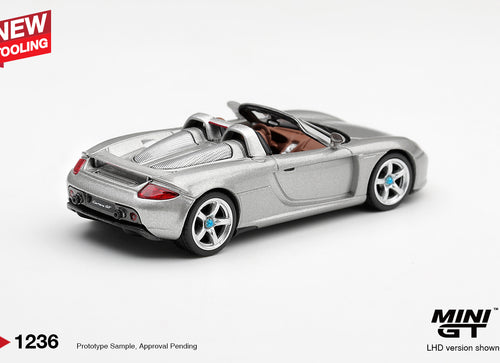 Load image into Gallery viewer, (Pre-order) Mini GT 1/64 #1236 Porsche Carrera GT GT Silver LHD

