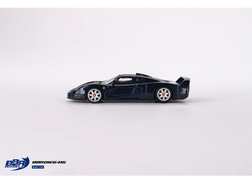 Load image into Gallery viewer, BBR Model 1:64 Maserati MC12 Stradale Blue Metallic w/ Stripe Car
