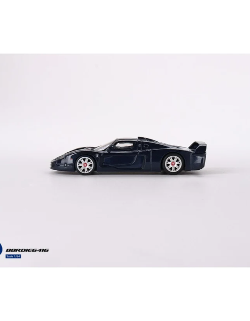Load image into Gallery viewer, BBR Model 1:64 Maserati MC12 Stradale Blue Metallic w/ Stripe Car
