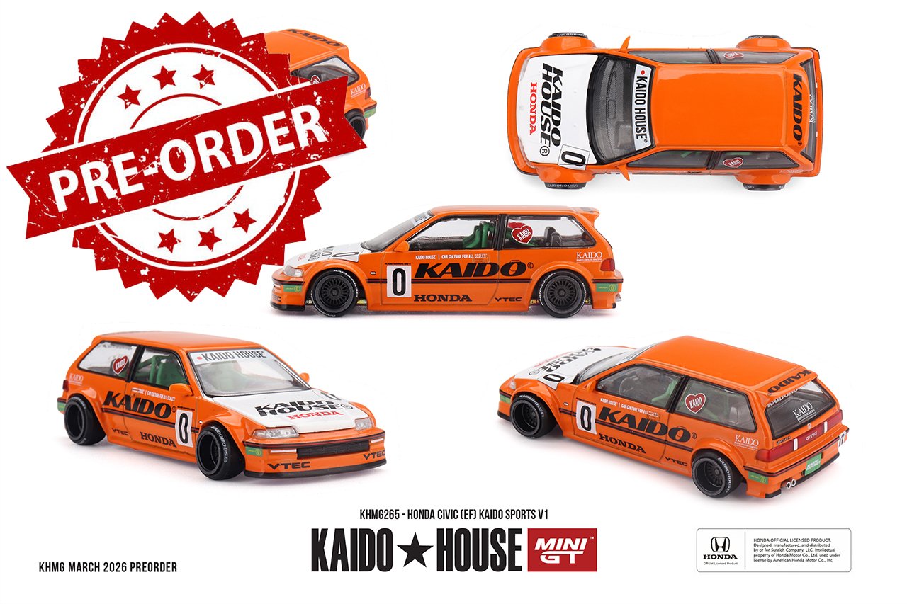 (Pre-order) Kaido House X Mini GT Honda Civic (EF) Kaido Sports V1 #KHMG265