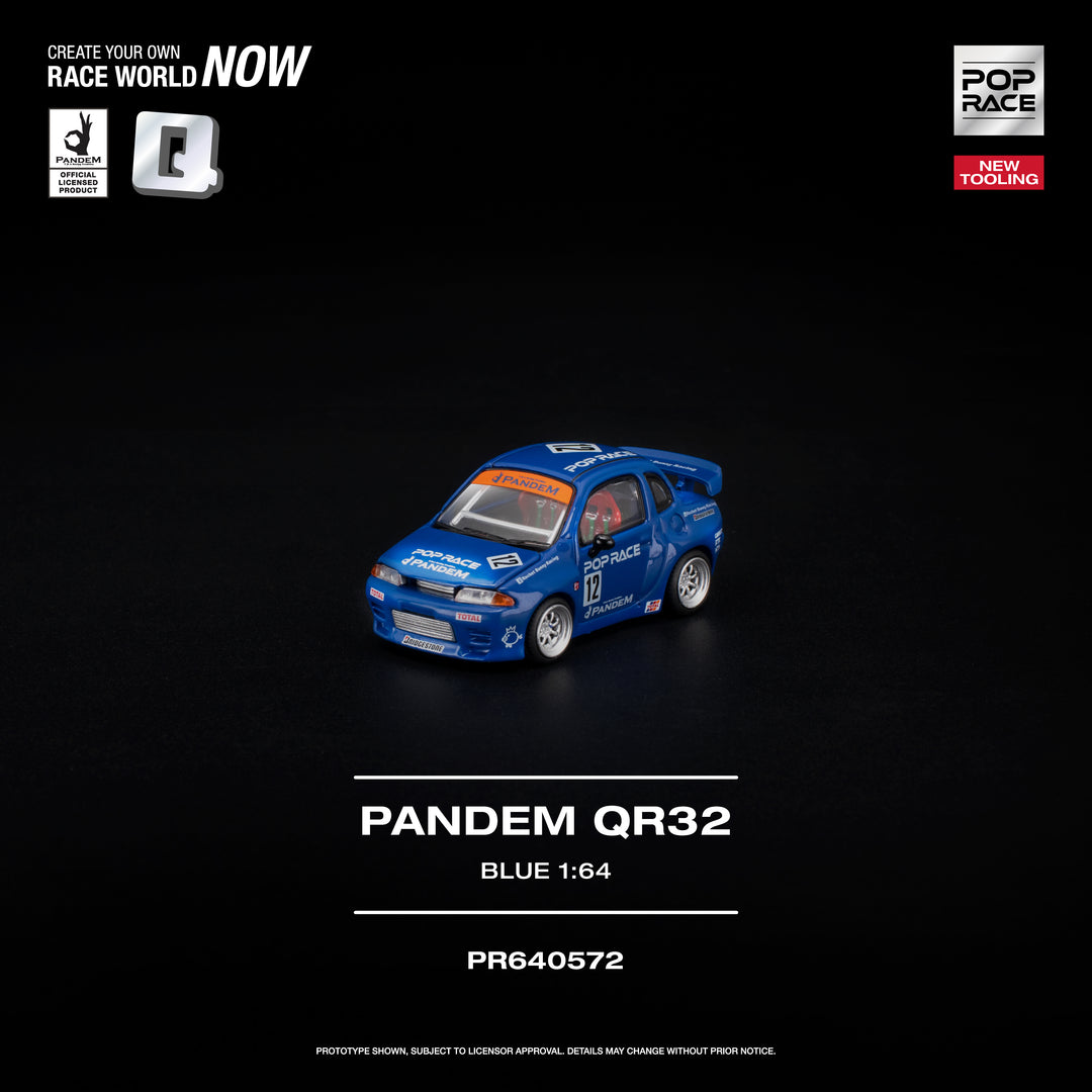 (Pre-order) POPRACE 1/64 - PANDEM QR32 Blue Diecast Model Car