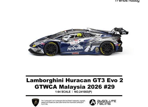 Load image into Gallery viewer, (Pre-order) Trends Hobby Lamborghini Huracan GT3 EVO2 GTWCA Malaysia 2026 #29
