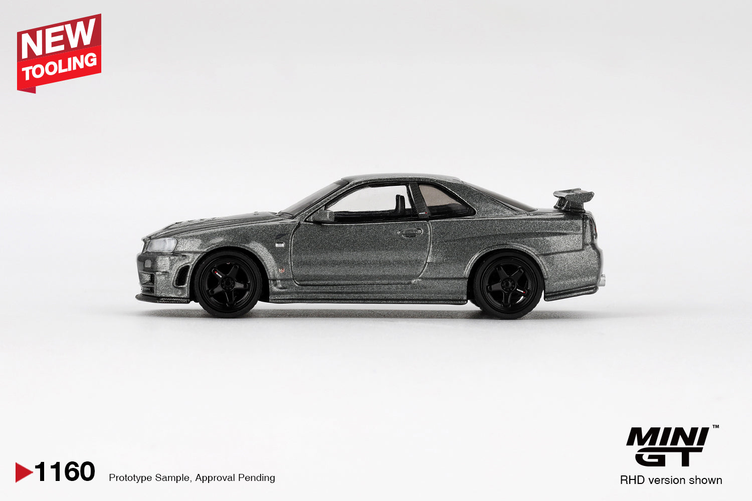 MINI GT #1160 Nissan Skyline GT-R Dark Metal Gray NISMO BNR34 CRS