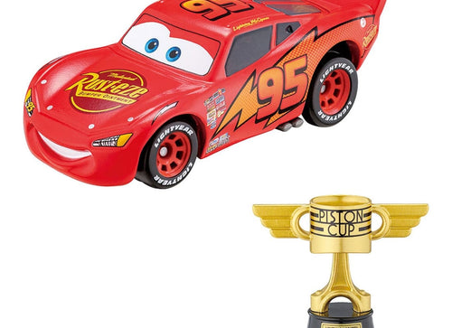 Load image into Gallery viewer, Takara Tomy Tomica Cars Lightning McQueen with Piston Cup Lightning McQueen Day
