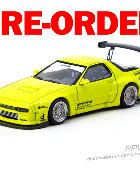 (Pre-order) Tarmac Works 1/64 Pandem Mazda RX-7 FC3S Yellow Diecast Model Car