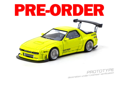 Load image into Gallery viewer, (Pre-order) Tarmac Works 1/64 Pandem Mazda RX-7 FC3S Yellow Diecast Model Car
