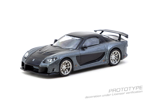 Load image into Gallery viewer, Tarmac Works 1/64 Mazda RX-7 VeilSide Fortune7 Grey metallic / Black

