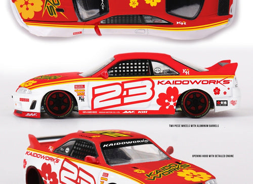 Load image into Gallery viewer, (Pre-order) Mini GT #313 Nissan Skyline GT-R (R33) Kaido Stock Car V1 House
