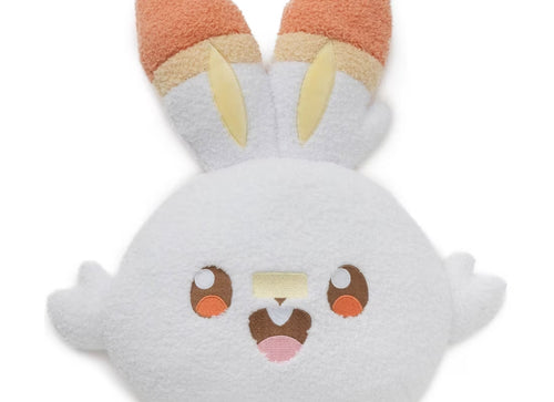 Load image into Gallery viewer, Takara Tomy Arts Pokemon Pokepeace Plush Face Cushion Scorbunny 36cm
