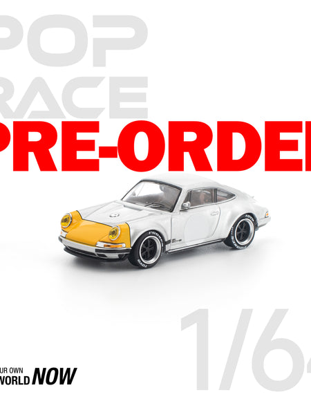 (Pre-order) POPRACE 1/64 SINGER 911 SCCS HOMAGE YELLOW/SILVER Diecast Model Car