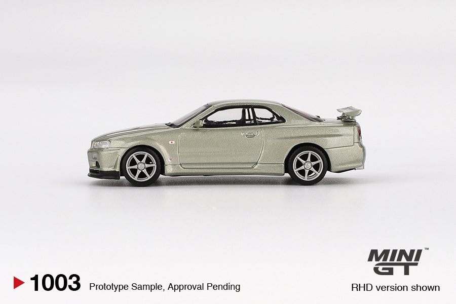 Mini GT #1003 Nissan Skyline GT-R (R34) V-Spec II Nür Millenium Jade