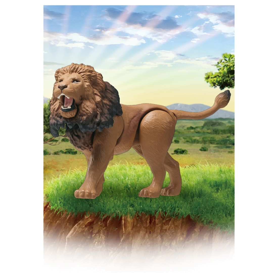 Takara Tomy Ania AL-25 Lion Animal Figure with Color Picture Cards