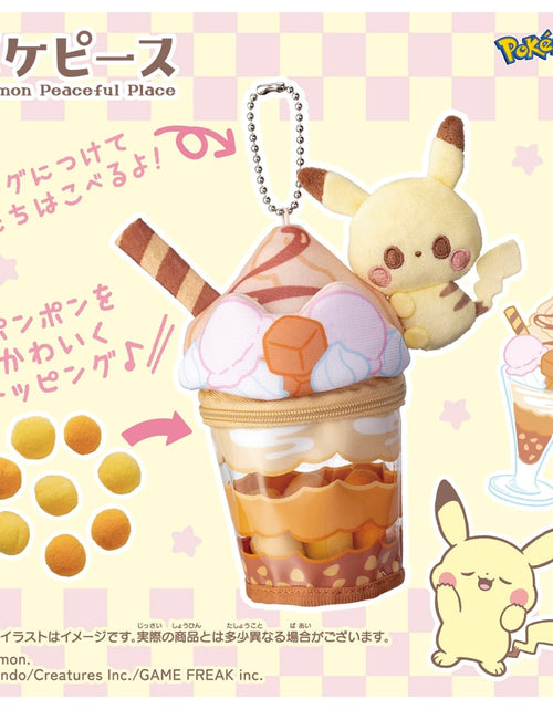 Load image into Gallery viewer, Takara Tomy Pokemon PokePiece Pikachu Caramel Parfait Plush Charm
