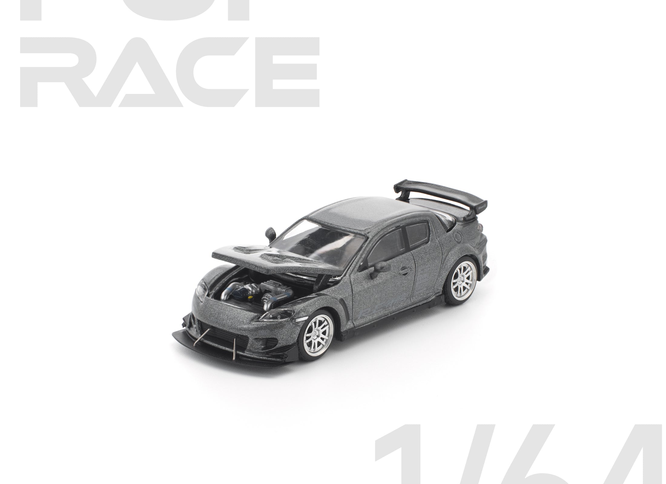 (Pre-order) POPRACE 1/64 MAZDA RX-8 RE-AMEMIYA GUN METAL Diecast Model Car