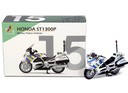 Load image into Gallery viewer, Tiny City MC15 Die-cast Model Car - Honda ST 1300 Macau Police Motor Bike
