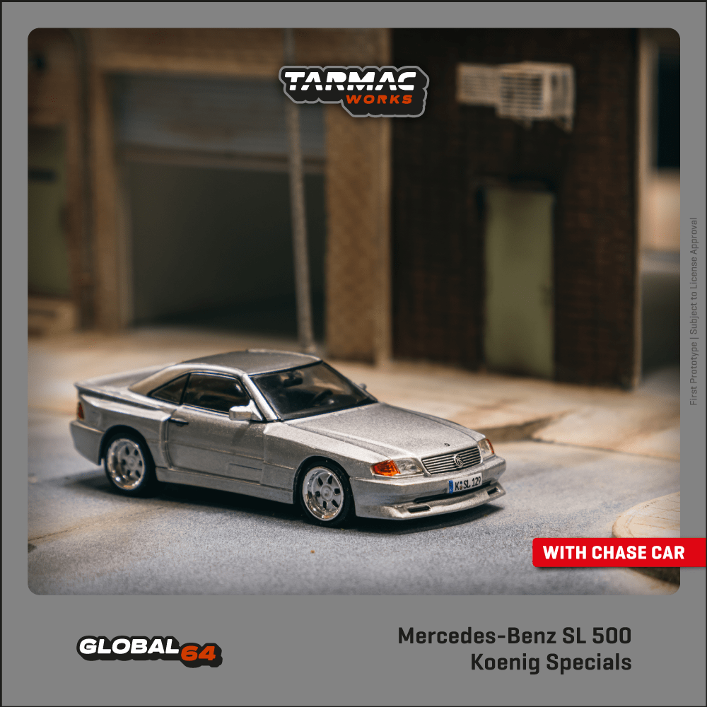 Tarmac Works 1/64 Mercedes-Benz SL 500 Koenig Specials Silver Model