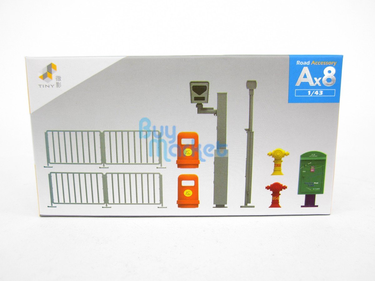 TINY Hong Kong City Ax8 1/4 Road Accessory Set Color Painted Model Dioramas