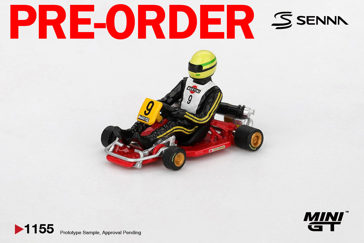 (Pre-order) MINI GT #1155 Senna Kart Formula K #9 Ayrton Senna da Silva 1981 