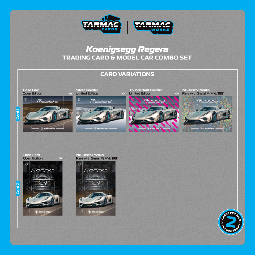Tarmac Works 1:64 Koenigsegg Regera  Silver Metallic Blue Accents