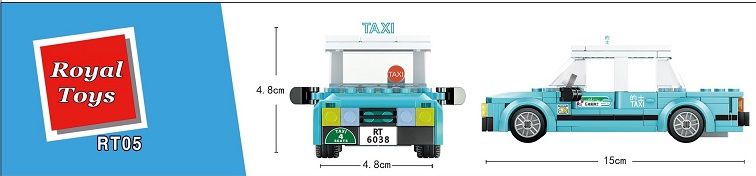 Royal Toys Building Blocks Bricks RT05: Hong Kong Blue Taxi (239 Pcs/Pzs)