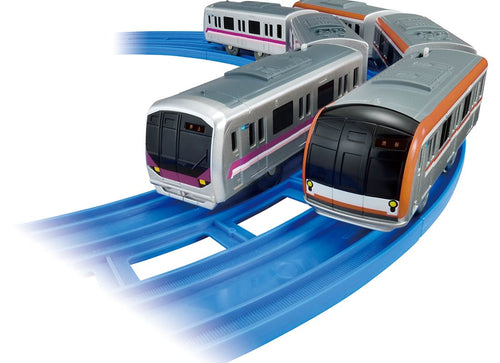 Load image into Gallery viewer, Takara Tomy Plarail Train Hanzomon + Yurakucho + Fukutoshin Line Double Set

