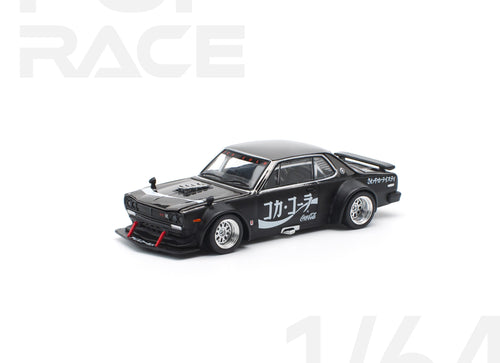 Load image into Gallery viewer, POP RACE 1/64 skyline GT-R drift hakosuka coca cola zero jp bk chrome
