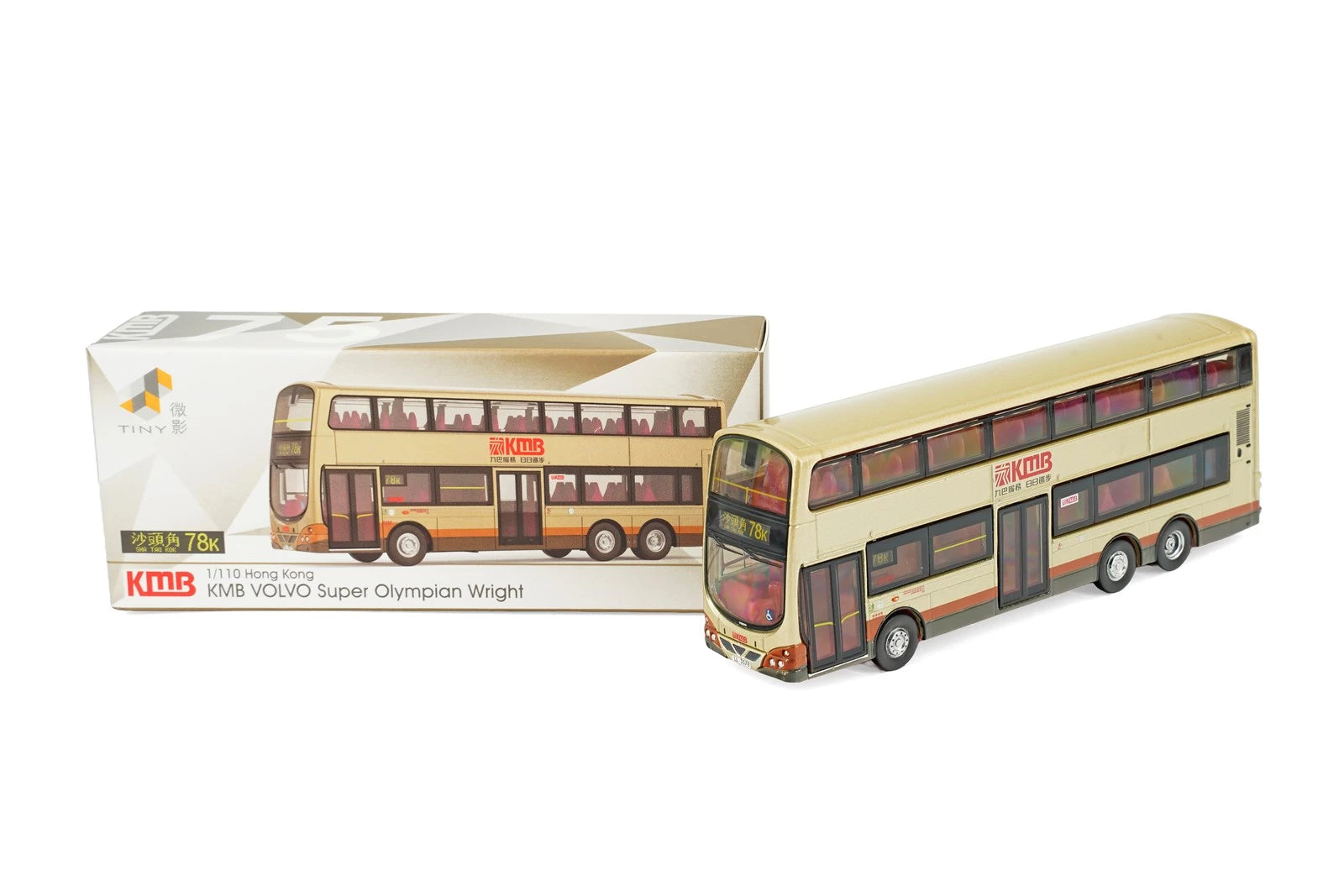 Tiny City Die-cast Model Car - 1/110 KMB VOLVO Super Olympian 12M (78K) Bus